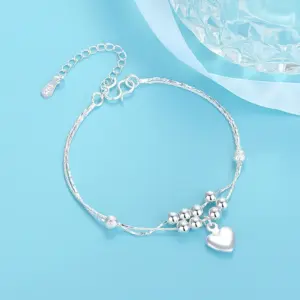 Heart-Shaped Double-Layer Bracelet