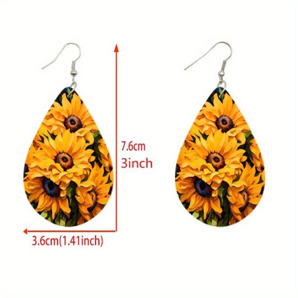 Wholesale Stunning Sunflower Teardrop Earrings