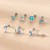Wholesale 1 Piece 316L Stainless Steel Copper Zircon Ear Cartilage Rings & Studs Geometric Flower Waterproof Non Tarnish Surgical Steel