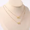 Wholesale 201 Stainless Steel 304 Stainless Steel Gold Plated Casual Simple Style Plating Inlay Number Zircon Necklace