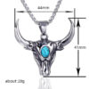 Wholesale Cao Shi retro cow's head necklace exaggerated domineering personality trendy male pendant European and American fashion hip hop punk style necklace