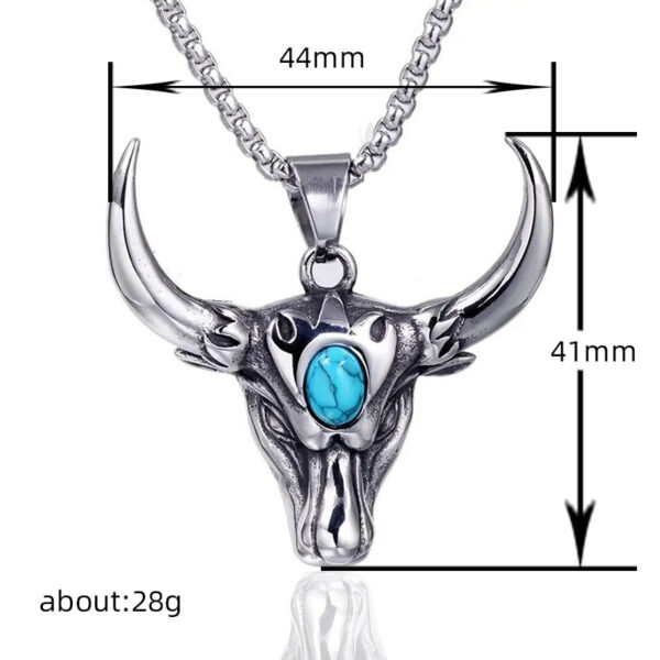 Wholesale Cao Shi retro cow's head necklace exaggerated domineering personality trendy male pendant European and American fashion hip hop punk style necklace