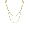 Wholesale Retro Style Double Layer Snake Bone Chain Necklace Titanium Steel Jewelry