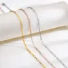 Wholesale PVD Coated Real Gold Plated 18K Gold Solid Color 201 Stainless Steel Simple Style Waterproof Non Tarnish 201 Stainless Steel Necklace