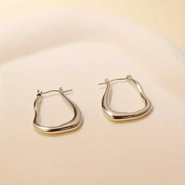 Wholesale 1 Pair Simple Style U Shape Plating 304 Stainless Steel 18K Gold Plated Earrings