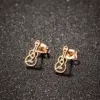 Wholesale PVD Coated 18K Gold Real Gold Plated Cello 304 Stainless Steel Simple Style Waterproof Non Tarnish Ear Studs