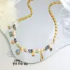 Wholesale Electroplating 18K Gold Plated 18K Gold Star Water Droplets Freshwater Pearl Titanium Steel Brass Elegant Copper Necklace