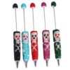 Wholesale Cross-Border Creative DIY Jewelry Cartoon Clown Pirate Skull Beaded Pen Multi-Colorful Pen Colorfulful Cute Cartoon Diamond Pen