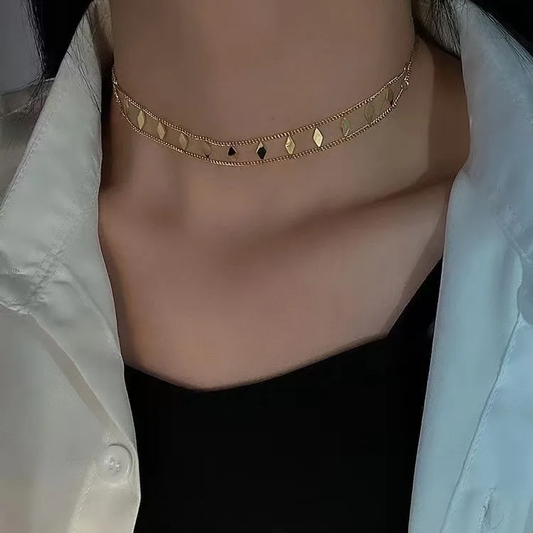 Wholesale Casual Simple Style Rhombus Titanium Steel Choker