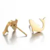 Wholesale PVD Coated 18K Gold Real Gold Plated Animal 304 Stainless Steel Simple Style Waterproof Non Tarnish Ear Studs