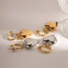 Wholesale 304 Stainless Steel Heart Shape PVD Coated 18K Gold Plated IG Style Simple Style Plating Gold Drop Earrings
