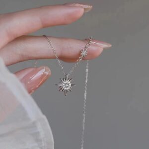 Wholesale Star Pendant Necklace Light Luxury Niche High-end Sense Sunflower New Birthday Gift Exquisite Girly Sense Clavicle Chain