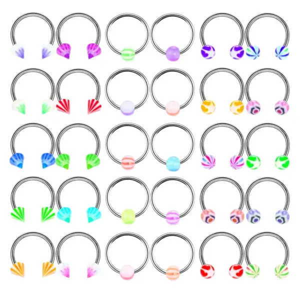 1 Piece Lip Rings Fashion Geometric Stainless Steel Arylic Polishing