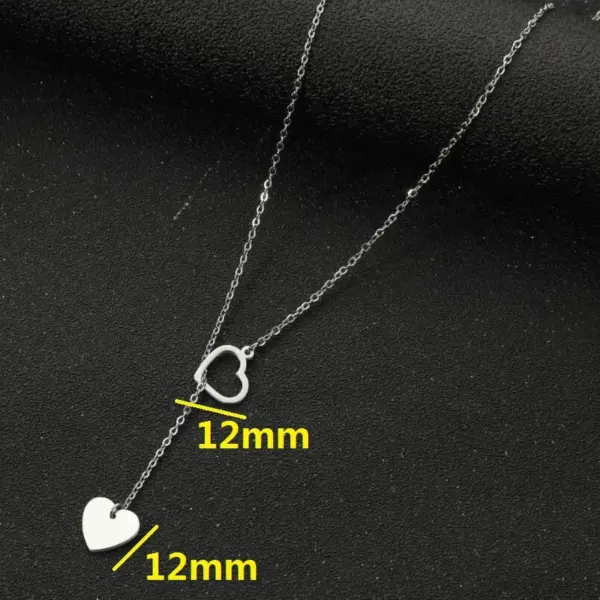 Wholesale PVD Coated 18K Gold Real Gold Plated Heart Shape 201 Stainless Steel Simple Style Waterproof Non Tarnish 201 Stainless Steel Pendant Necklace