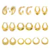 Wholesale Style Titanium Steel Hollow Earrings Vacuum Electroplating 18K Real Gold Stainless Steel Women's Light Earrings Simple Earrings