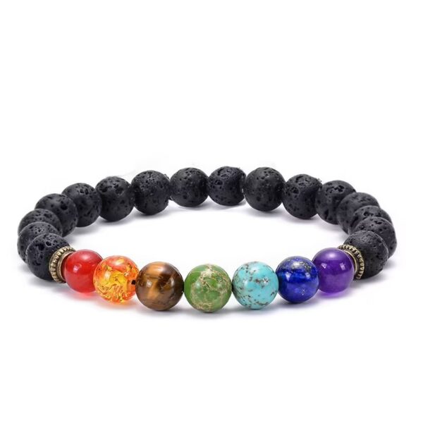 Wholesale Cross-border TEMU Hot Sale Colorful Volcanic Stone Woven Bracelet Wholesale Beaded Men's and Women's Cultural Play Natural Beads