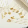 Wholesale Copper 14K Gold Plated Vintage Style Simple Style Commute Letter Pendant Necklace
