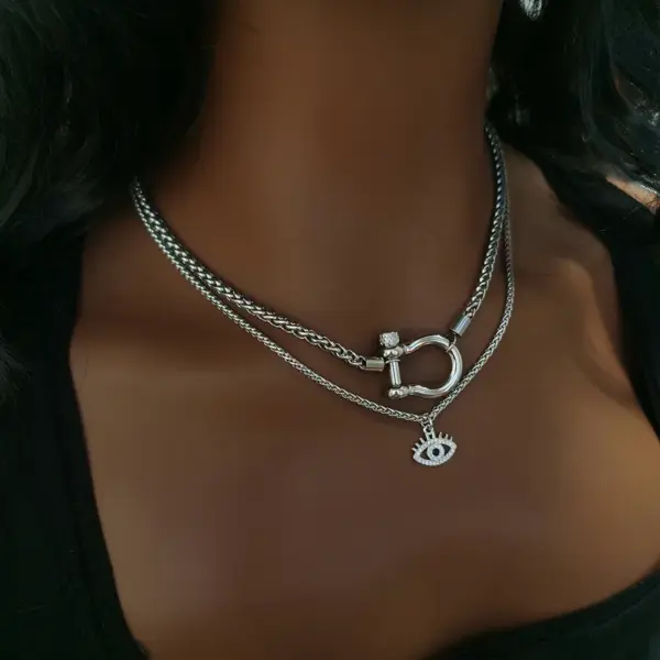 Wholesale Real Gold Plated 18K Gold Printing 304 Stainless Steel Casual Retro Waterproof Non Tarnish Titanium Steel Necklace