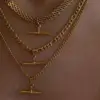 Wholesale Jewelry Fashion Geometric Stainless Steel PVD Coated Plating Necklace