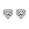 Wholesale 1 Pair Simple Style Heart Shape Inlay Copper Zircon Ear Studs