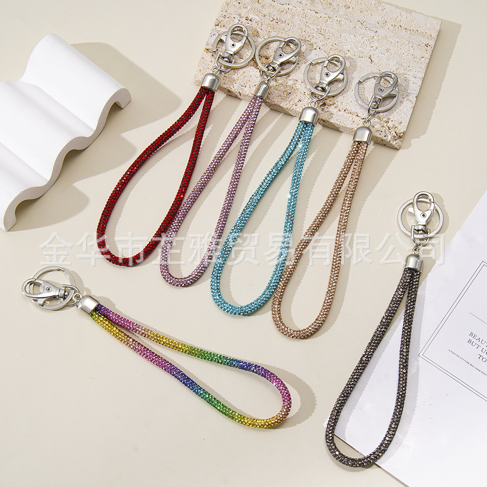 Wholesale Amazon diamond-encrusted keychain bag diy pendant small gifts European and American exquisite car key mobile phone pendant