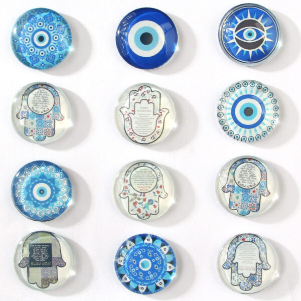 oly-047b31658409f6ca469ffbdcb527e1ff Wholesale Cross-Border New European and American Devil's Eye Crystal Glass Refrigerator Magnets Customized Scenic Spot Travel Souvenir Magnetic Stickers