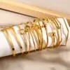 PVD Coated Real Gold Plated 18K Gold Geometric 304 Stainless Steel Casual Streetwear Waterproof Non Tarnish Bangle