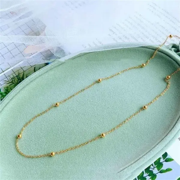PVD Coated Real Gold Plated 18K Gold Solid Color 304 Stainless Steel Simple Style Waterproof Non Tarnish 304 Stainless Steel Necklace