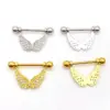 Wholesale Fashion Leaf Star Wings Stainless Steel Inlaid Zircon Nipple Ring 1 Piece