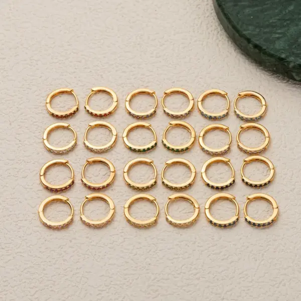Wholesale 1 Pair Simple Style Classic Style Streetwear Zircon Enamel Inlay Copper Zircon Gold Plated Earrings