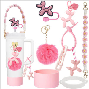 Pink balloon dog braided handbag