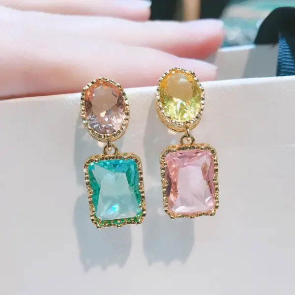 Wholesale European And American Baroque Earrings Designer Color Copper Earrings