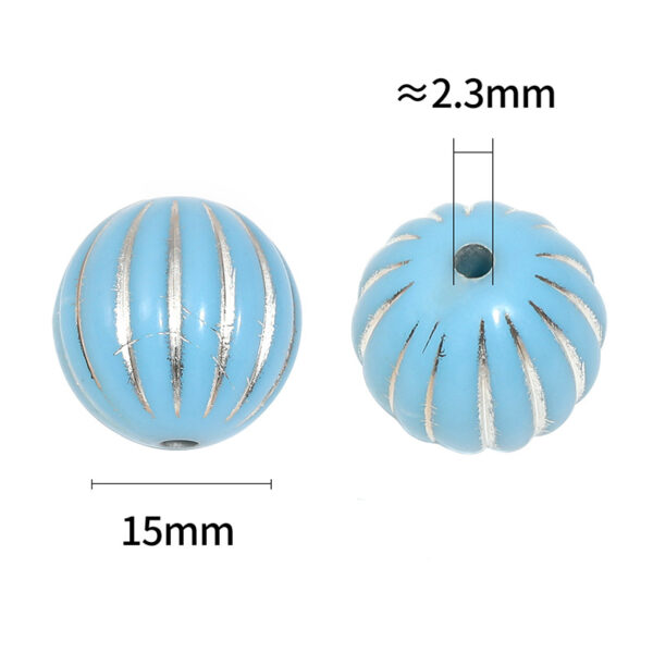 Wholesale 15mm Acrylic Colorful Lantern Beads, Gold-Painted Pumpkin Beads, DIY Mobile Phone Chain/Keychain Beads, Loose Beads