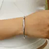 304 Stainless Steel Solid Color PVD Coated Real Gold Plated 18K Gold Simple Style Waterproof Non Tarnish Gold Sier Bangle