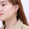 Wholesale PVD Coated 18K Gold Plated Geometric Stainless Steel Fashion Waterproof Non Tarnish Earrings