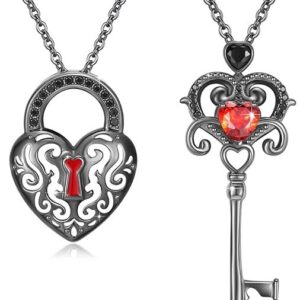 Lock key necklace (black)