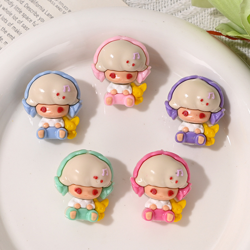 Wholesale Cute little boy earphones, rubber beads, DIY, OLY Exclusive