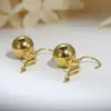 PVD Coated 18K Gold Plated Geometric Titanium Steel Fashion Waterproof Non Tarnish Earrings