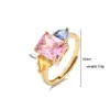 Wholesale Sweet C Shape Square Water Droplets Copper Rings Earrings In Bulk