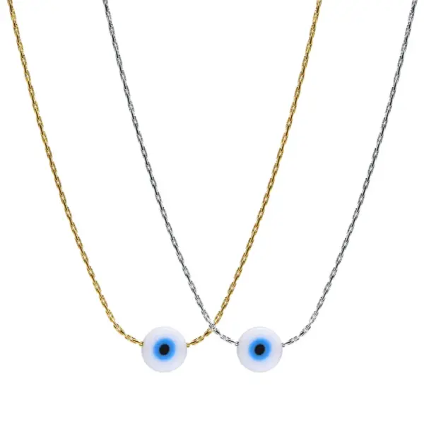 Wholesale PVD Coated Real Gold Plated Devil'S Eye Stainless Steel Vacation Streetwear Waterproof Non Tarnish 304 Stainless Steel Pendant Necklace