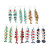 Wholesale Fish shaped multi segment connected earrings