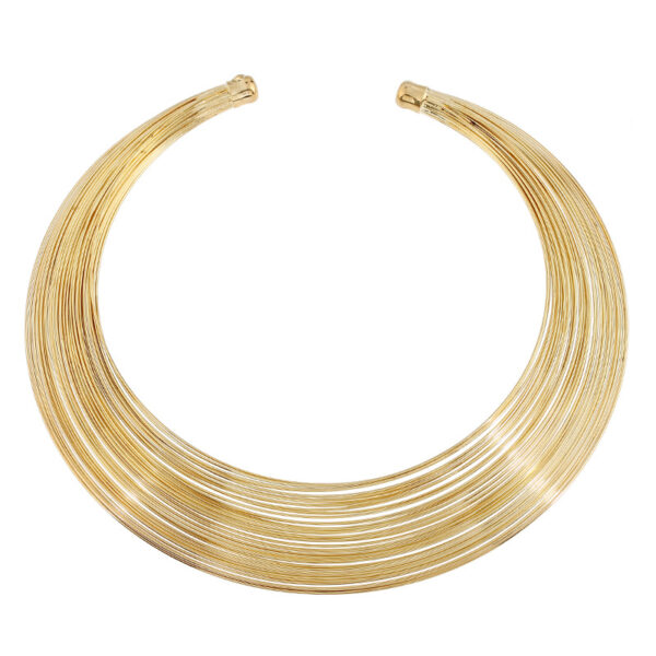 Wholesale exrt explosions fashion striped metal collar necklace four-piece bracelet ring earring collar