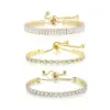 Wholesale Fashion Geometric Copper Inlay Zircon Bracelets 1 Piece