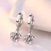 Wholesale Fashion Flower Copper Plating Inlay Zircon Drop Earrings 1 Pair
