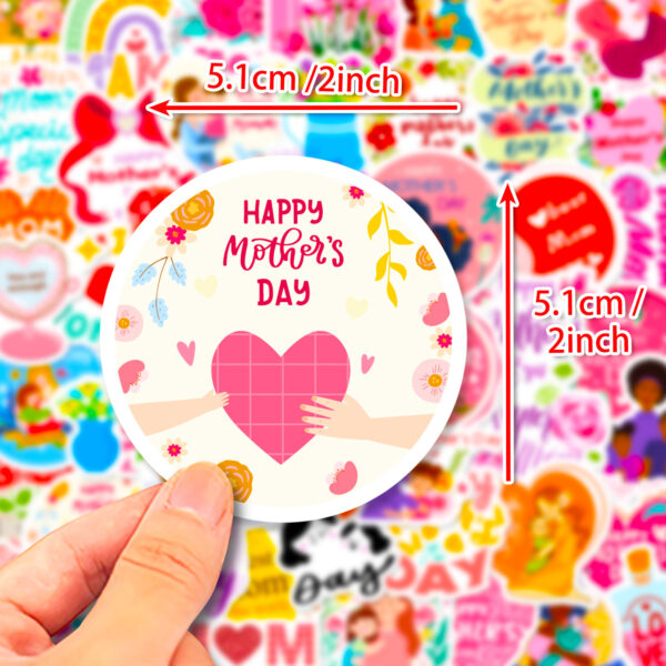 oly-04cd28c8bf74122d7c046ac0e4ca61f1 Wholesale 50 pieces I LOVE YOU MOM stickers Happy Mother's Day flowers bouquet baking cake label stickers