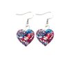 Wholesale Cross-border Acrylic Earrings American Flag Independence Day Red White Blue Flag Color Heart Rose Earrings Earrings