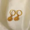 Wholesale Fashion Sun Plating 316 Stainless Steel PVD Coated Earrings