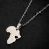Wholesale PVD Coated 18K Gold Real Gold Plated Map 201 Stainless Steel Fashion Waterproof Non Tarnish 201 Stainless Steel Pendant Necklace