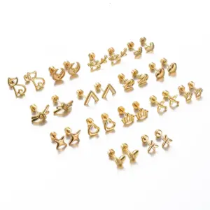 Wholesale 1 Pair Simple Style Geometric Plating Stainless Steel Ear Studs