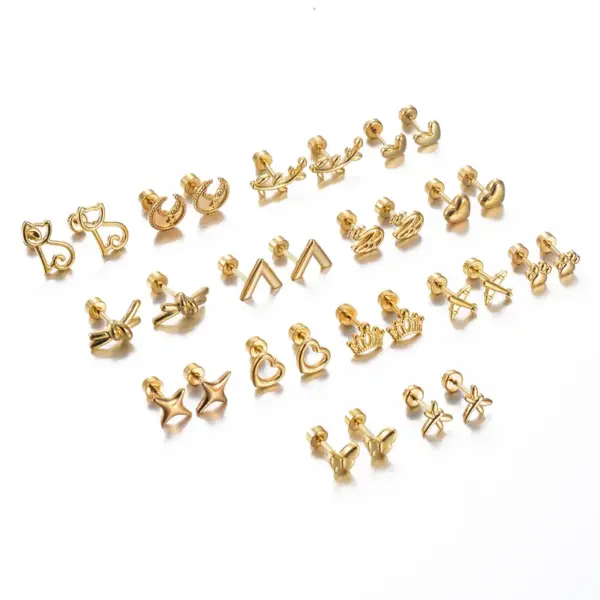 Wholesale 1 Pair Simple Style Geometric Plating Stainless Steel Ear Studs